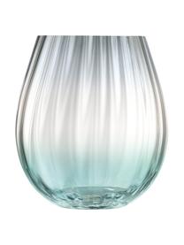 Handgemaakte waterglazen Dusk, 2 stuks, Glas, Groen, grijs, Ø 9 x H 10 cm, 425 ml