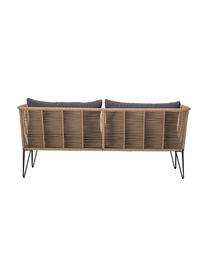 Sofa ogrodowa ze splotu z tworzywa sztucznego Mundo (2-osobowa), Stelaż: metal malowany proszkowo, Tapicerka: poliester, Brązowy, S 175 x G 74 cm