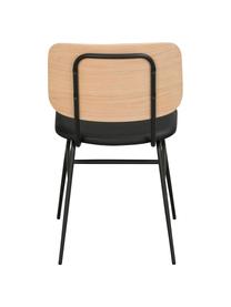 Sedia in legno Brent, Seduta: similpelle (poliuretano), Struttura: metallo verniciato, Legno di quercia, Larg. 47 x Prof. 57 cm