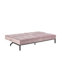 Sofá cama de terciopelo Perugia, Tapizado: poliéster Alta resistenci, Patas: metal pintado, Terciopelo rosa, An 198 x F 95 cm