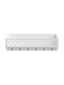 Mensola da parete con ripiano Harlequin, Pannello di fibra a media densità (MDF) certificato FSC, Bianco, dorato, Larg. 75 x Alt. 25 cm