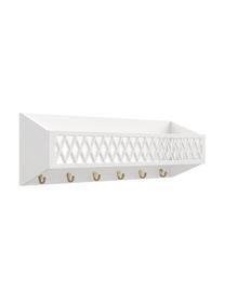 Mensola da parete con ripiano Harlequin, Pannello di fibra a media densità (MDF) certificato FSC, Bianco, dorato, Larg. 75 x Alt. 25 cm