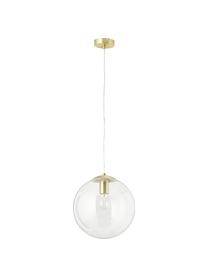 Lampada a sospensione Bao, Paralume: vetro, Baldacchino: metallo zincato, Trasparente, dorato, Ø 30 x Alt. 90 cm
