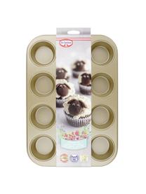 Forma na muffiny s nepřilnavým povrchem Goldig, Ocel s nepřilnavým povrchem, Zlatá, Š 27 cm, D 39 cm