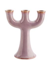 Kerzenhalter Trident, Steingut, Rosa, gesprenkelt, B 19 x H 21 cm