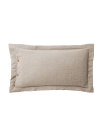 Jacquard Baumwoll-Leinen-Kopfkissenbezug Amita, Webart: Perkal Fadendichte 260 TC, Taupe, B 40 x L 80 cm