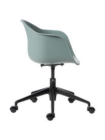 Schreibtischstuhl Claire, Sitzfläche: 65 % Polypropylen, 35 % G, Beine: Metall, pulverbeschichtet, Rollen: Kunststoff, Grün, B 66 x T 60 cm