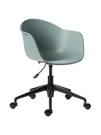 Schreibtischstuhl Claire, Sitzfläche: 65 % Polypropylen, 35 % G, Beine: Metall, pulverbeschichtet, Rollen: Kunststoff, Grün, B 66 x T 60 cm