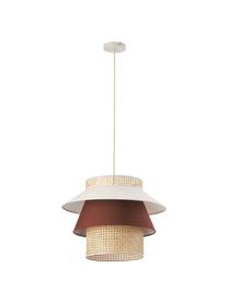 Velké závěsné svítidlo z vídeňské pleteniny Klea, Světle béžová, hnědá, Ø 55 cm, V 42 cm