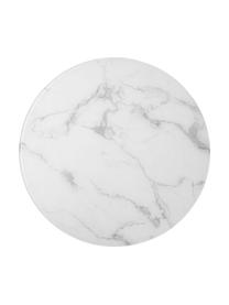 Mesa de centro grande Antigua, tablero de vidrio en aspecto mármol, Tablero: vidrio estampado con aspe, Estructura: metal, latón, Aspecto mármol blanco, dorado, Ø 100 cm