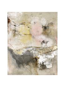 Geschilderd canvas artcast, Afbeelding: digitale print met olieve, Goudkleurig, beige, grijs, multicolour, B 90 x H 120 cm