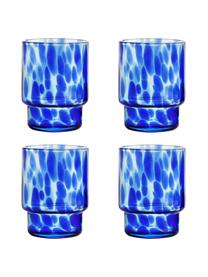 Verres à eau Tortoise, 4 pièces, Verre, Bleu, transparent, Ø 8 x haut. 10 cm, 300 ml