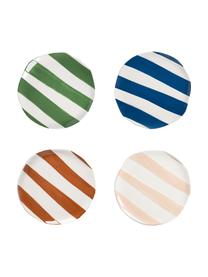 Assiettes à dessert en dolomite Oblique, 4 élém., Dolomie, Vert, bleu, beige, brun, blanc, Ø 18 cm