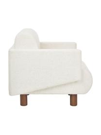 Sillón en tejido bouclé Coco, Tapizado: tejido bouclé (100% polié, Patas: madera de haya maciza pin, Bouclé blanco crema, An 92 x F 79 cm