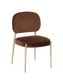 Fluwelen stoel Viggo, Bekleding: fluweel (polyester), Fluweel bruin, B 49 x D 66 cm