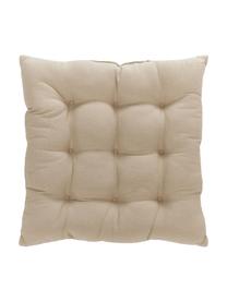 Baumwoll-Sitzkissen Sasha, Bezug: 100% Baumwolle, Beige, B 40 x L 40 cm