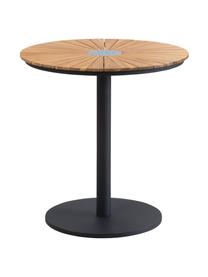 Tavolo da giardino realizzato in legno di acacia Pietra, Piano del tavolo: legno di acacia, Struttura: metallo verniciato a polv, Marrone chiaro, nero, Ø 70 x Alt. 74 cm