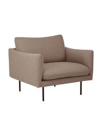 Sillón Fluente, Tapizado: poliéster Alta resistenci, Estructura: madera de pino maciza, Patas: metal, Tejido gris pardo, An 90 x F 90 cm