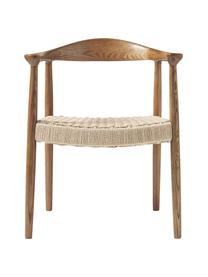 Armlehnstuhl Pavel aus Eschenholz, Sitzfläche: Rattan, Gestell: Eschenholz, Rattan, Eschenholz, B 62 x T 58 cm