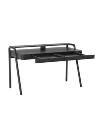 Escritorio de fresno Evrak, Estructura: chapa de fresno, Patas: madera de fresno maciza, Negro, An 139 x Al 87 cm