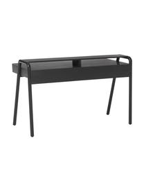 Escritorio de fresno Evrak, Estructura: chapa de fresno, Patas: madera de fresno maciza, Negro, An 139 x Al 87 cm