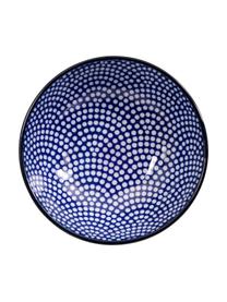 Service de table artisanal en porcelaine Nippon, 2 personnes (6 élém.), Bleu, blanc, bois foncé, Lot de différentes tailles