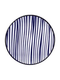 Handgemachtes Porzellan-Geschirr-Set Nippon in Blau/Weiß, 2 Personen (6-tlg.), Blau, Weiß, Braun, Set mit verschiedenen Größen