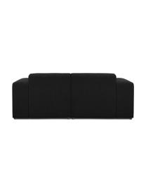 Divano 2 posti Melva, Rivestimento: 100% poliestre Con 55.000, Struttura: legno di pino massiccio, , Tessuto nero, Larg. 198 x Prof. 101 cm
