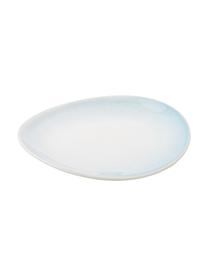 Ręcznie wykonany talerz śniadaniowy Amalia, 2 szt., Porcelana, Jasny niebieski, kremowy, Ø 20 cm