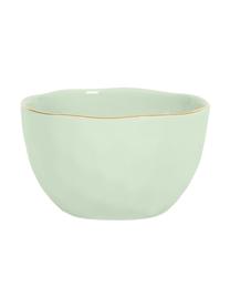 Schaal Good Morning, Keramiek, Mintgroen met goudkleurige rand, Ø 14 cm