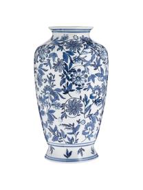 Große Deko-Vase Lin aus Porzellan, Porzellan, Blau, Weiß, Ø 16 x H 31 cm