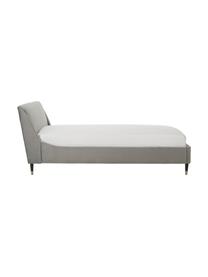 Cama tapizada en terciopelo Nova, Estructura: madera de pino maciza, ma, Tapizado: terciopelo de poliéster 3, Patas: madera maciza de caucho l, Terciopelo gris, 160 x 200 cm