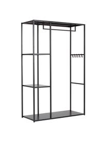 Open metalen kledingkast Preston, Gepoedercoat staal, Zwart, B 110 cm x H 170 cm