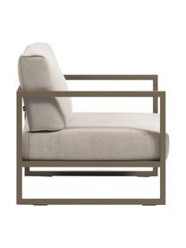 Poltrona da giardino Comova, Struttura: metallo verniciato a polv, Rivestimento: poliestere, Webstoff grigio chiaro, marrone, Larg. 78 x Prof. 85 cm