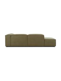 Chaise longue componibile Lennon, Rivestimento: 100% poliestere Con 115.0, Struttura: legno di pino massiccio, , Piedini: plastica, Tessuto verde, Larg. 269 x Prof. 119 cm, schienale a destra