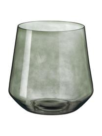 Jarrón de vidrio soplado artesanalmente Joyce, Vidrio, Gris transparente, Ø 16 x Al 16 cm