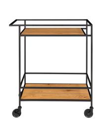 Camarera de metal Vita, Estructura: metal recubierto, Estantes: tablero de fibras de dens, Negro, madera, An 68 x Al 79 cm