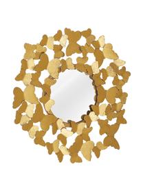Espejo de pared redondo de metal Butterfly, estilo vintage, Parte trasera: tablero de fibras de dens, Espejo: cristal, Dorado, Ø 92 x F 4 cm