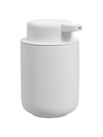 Dispenser sapone in maiolica con superficie soft-touch Ume, Contenitore: gres rivestita con superf, Bianco, Ø 8 x Alt. 13 cm