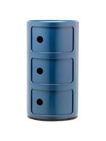 Contenitore di design blu con 3 cassetti Componibili, Plastica certificata Greenguard, Blu, Ø 32 x Alt. 59 cm