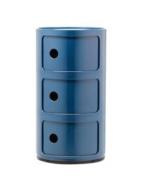 Design Container Componibili, 3 Elemente, Kunststoff, Greenguard-zertifiziert, Blau, glänzend, Ø 32 x H 59 cm