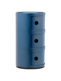 Mesa auxiliar de diseño Componibili, 3 módulos, Plástico con certificado Greenguard, Azul brillante, Ø 32 x Al 59 cm