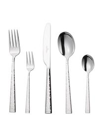 Silbernes Design-Besteck-Set Blacksmith mit gehämmerten Griffen, 6 Personen (30-tlg.), Edelstahl

Das Besteck ist aus Edelstahl gefertigt. Somit ist es langlebig, rostet nicht und ist resistent gegen Bakterien., Silberfarben, hochglanzpoliert, gehämmert, Set mit verschiedenen Größen