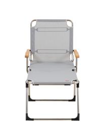 Outdoor ligstoel Amigo, Frame: aluminium, Bekleding: kunststofweefsel (weer- e, Armleuning: natuurlijk robiniahout, Grijs, robiniahoutkleurig, B 190 x D 69 cm