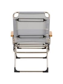 Outdoor ligstoel Amigo, Frame: aluminium, Bekleding: kunststofweefsel (weer- e, Armleuning: natuurlijk robiniahout, Grijs, robiniahoutkleurig, B 190 x D 69 cm