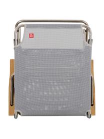 Outdoor ligstoel Amigo, Frame: aluminium, Bekleding: kunststofweefsel (weer- e, Armleuning: natuurlijk robiniahout, Grijs, robiniahoutkleurig, B 190 x D 69 cm