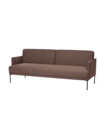 Divano letto 3 posti con piedini in metallo Fluente, Rivestimento: 100% poliestere Con 115.0, Struttura: legno di pino massiccio, , Piedini: metallo verniciato a polv, Tessuto marrone, Larg. 220 x Alt. 86 cm