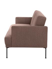 Divano letto 3 posti con piedini in metallo Fluente, Rivestimento: 100% poliestere Con 115.0, Struttura: legno di pino massiccio, , Piedini: metallo verniciato a polv, Tessuto marrone, Larg. 220 x Alt. 86 cm