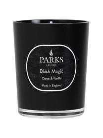 Candela profumata Black Magic (agrumi, vaniglia, patchouli & lavanda), Contenitore: vetro, Coperchio: metallo, Nero, Ø 7 x Alt. 9 cm