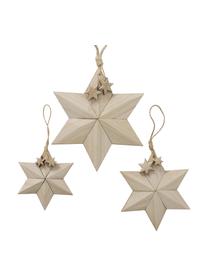 Weihnachtsbaumanhänger-Set Carmea, 3-tlg., Paulownia-Holz, Hellbraun, Set mit verschiedenen Größen